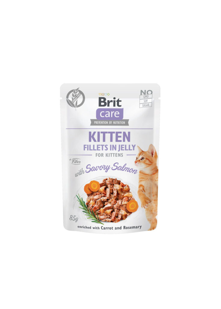 Вологий корм для кошенят Brit Care Cat pouch пікантний лосось в желе