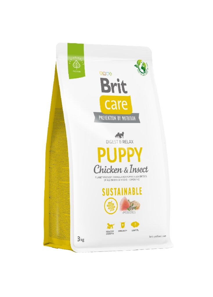 Корм для цуценят Brit Care Dog Sustainable Puppy з куркою та комахами - 3 кг