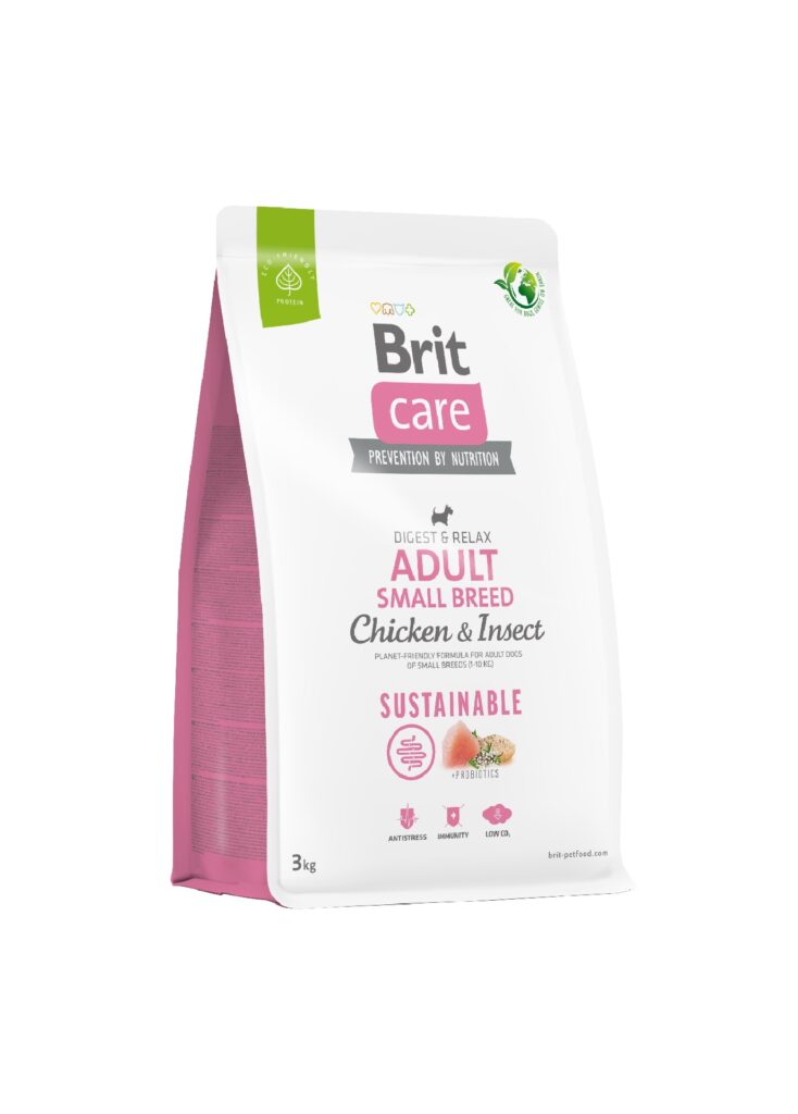 Корм для собак малих порід Brit Care Dog Sustainable Adult Small Breed з куркою та комахами - 3 кг