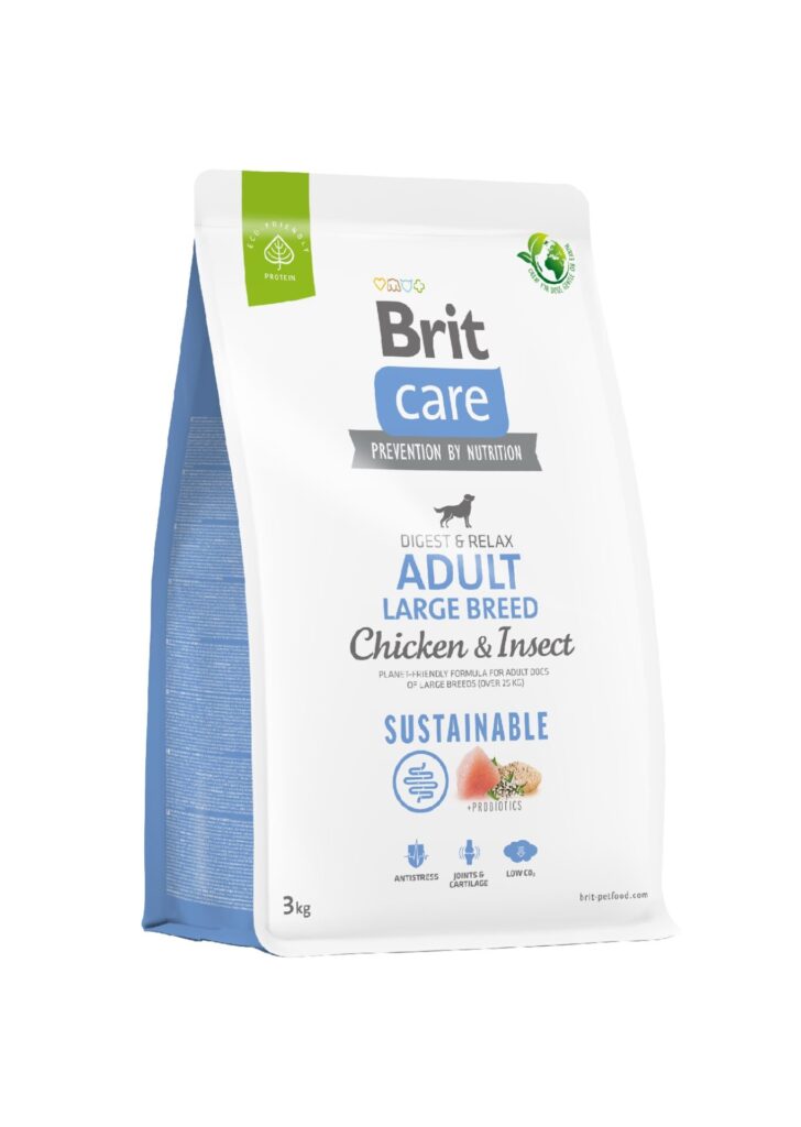 Корм для собак великих порід Brit Care Dog Sustainable з куркою та комахами - 3 кг