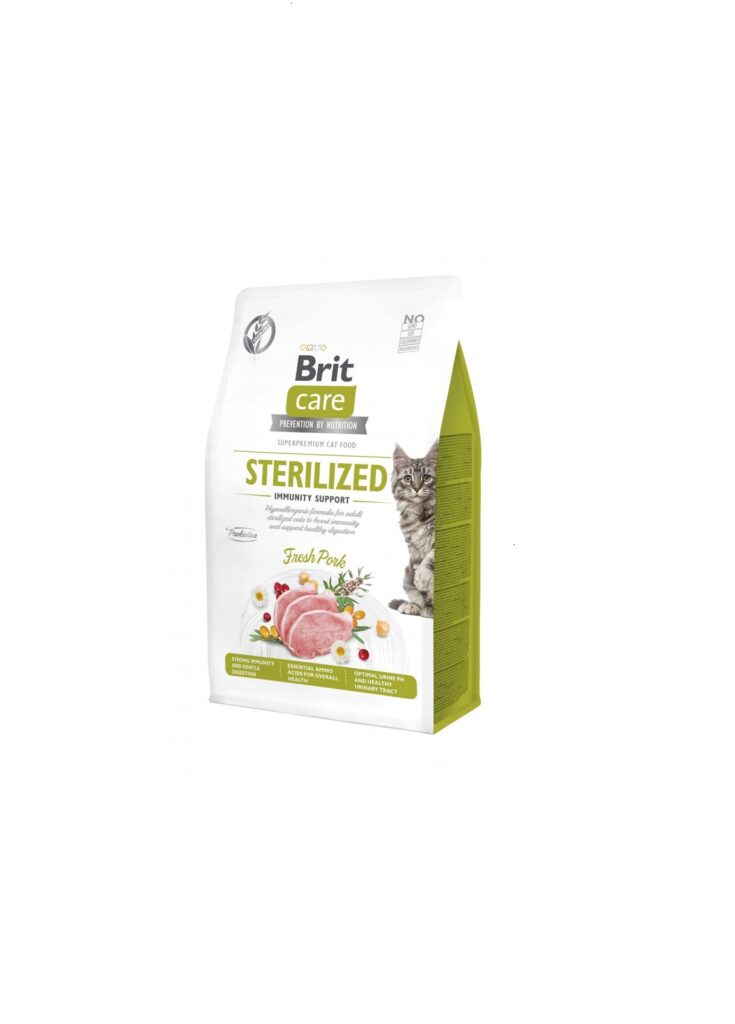 Сухий корм Brit Care Cat by Nutrition Sterilized Immunity Support для стерилізованих котів, зі свининою